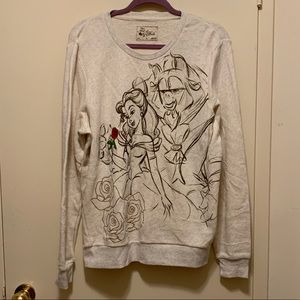 Beauty and the Beast XL Disney Store Crewneck NWT